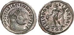 RÖMER RÖMISCHES KAISERREICH. DIOCLETIANUS Iovius 284-305. Bi-Follis 29/28mm (298/299) 8,16g, Thessalonica, 2. Offizin. Kopf mit Lorbeerkranz n.r. IMP C C VAL DIOCLETIANVS P F AVG / GENIO POPV-LI ROMAN