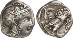 GRIECHEN ATTIKA. ATHEN. Tetradrachmon (350/294 v.Chr.) 17,03g. Athenakopf n.r. / Eule steht n.r., Kopf v.v.; l. Ölzweig u. Mondsichel; r. AQE. Svor. Tf. 30. . knapper Schr., ss-