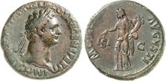 RÖMER RÖMISCHES KAISERREICH. DOMITIANUS, Augustus 81-96. AE-As (92/94) 11,52g. Kopf m. Lkr. n.r. IMP CAES DOMIT AVG GERM COS XVI CENS PER P P / MONETA - AVGVSTI - S - C Moneta steht n.l. RIC 408, neu 