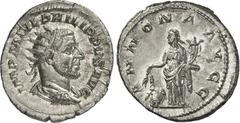 RÖMER RÖMISCHES KAISERREICH. PHILIPPUS I. Arabs 244-249. Antoninian (244) 4,30g. Paludamentbüste m. Strkr. n.r. IMP M IVL PHILPPVS AVG / ANNONA AVGG Annona steht n.l.; l. Modius. RIC 28, C. 25. . präc