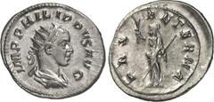 RÖMER RÖMISCHES KAISERREICH. PHILIPPUS II., Augustus 247-249. Antoninian (247) 4,44g. Paludamentbüste m. Strkr. n.r. IMP PHILIPPVS AVG / PAX - AETERNA Pax steht n.l. RIC 231c, C. 23. . prfr