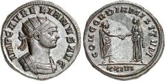 RÖMER RÖMISCHES KAISERREICH. AURELIANUS 270-275. Bi-Antoninian (274) 4,21g, Siscia, 6. Off. Panzerbüste m. Strkr. n.r. IMP C AVRELIANVS AVG / CONCORDIA MILITVM Kaiser u. Concordia beim Handschlag; unt