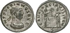 RÖMER RÖMISCHES KAISERREICH. FLORIANUS 276. Bi-Antoninian 4,45g, Cyzicus, 2. Off. Paludamentbüste m. Strkr. n.r. IMP FLORIANVS AVG / CONC-ORDIA MILITVM Victoria bekränzt Kaiser; unten S. RIC 116. . vo