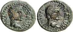 GRIECHEN der RÖMISCHEN KAISERZEIT THRAKIEN. ABDERA (Kap Bulustra). Vespasian mit Titus 69-79. AE-22mm 4,97g. Belorbeerter Kopf Vespasian n.r. AVTOKPATOPI OYECPACIANO / TITO KAICAPI ABDHPEITAI Barhäupt