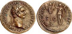 RÖMER RÖMISCHES KAISERREICH. DOMITIANUS, Augustus 81-96. AE-As (85) 9,74g. Kopf m. Aegis u. Lkr. n.r. IMP CAES DOMIT AVG GERM - COS XI CENS PER P P / VICTORIAE - AVGVSTI - S - C Viktoria steht n.l., s