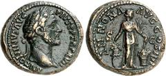 RÖMER RÖMISCHES KAISERREICH. ANTONINUS PIUS Augustus 138-161. AE-As (154) 14,20g. Kopf mit Lorbeerkranz n.r. ANTONINVS AVG - PIVS P P TR P XVII / ANNONA - AVG COS IIII - S - C Annona steht v.v., Kopf 