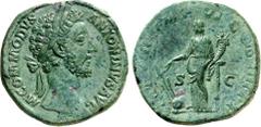 RÖMER RÖMISCHES KAISERREICH. COMMODUS, Augustus 177-192. AE-Sesterz (183) 21,21g. Belorb. Büste n. r. M COMMODVS ANTONINVS AVG PIVS / TRP VIII IMP VI COS SC Fortuna steht n.l., hält Steueruder über Gl