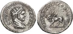 RÖMER RÖMISCHES KAISERREICH. CARACALLA, Augustus 198-217. Antoninian (215) 4,97g. Büste mit Panzer, Paludamentum und Strahlenkrone n.r. ANTONINVS PIVS AVG GERM / P M TR P XVIII COS IIII P P Sonnenlöwe
