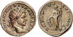 RÖMER RÖMISCHES KAISERREICH. CARACALLA, Augustus 198-217. AE-Dupondius (213) 12,77g. Kopf m. Strkr. n.r. ANTONINVS PIVS AVG BRIT / P M TR P XVI - COS IIII P P - S - C Libertas steht n.l., hält pileus 