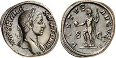 RÖMER RÖMISCHES KAISERREICH. SEVERUS ALEXANDER 222-235. AE-Sesterz (230) 21,18g. Kopf m. Pallium h. Hals m. Lkr. n.r. IMP SEV ALE-XANDER AVG / VIRTVS - AVGVSTI - S - C Kaiser steht n.l. RIC 627, BMC 6