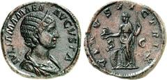 RÖMER RÖMISCHES KAISERREICH. Iulia Mamaea, Mutter des Sev. Alexander 222-235. AE-Sesterz (230) 20,90g. Pallabüste m. Diadem n.r. IVLIA MAMAEA - AVGVSTA / VENVS V-ICTRIX Venus Siegerin steht n.l. RIC 7