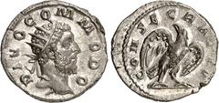 RÖMER RÖMISCHES KAISERREICH. Divi-Serie auf Kaiser des 1./3. Jh. 248(-252). DIVUS COMMODUS (177-192) Antoninian, 4,12g. Kopf m. Strkr. n.r. DIVO COMMODO / CONSECRATIO Adler steht n.r., Kopf n.l. RIC 9