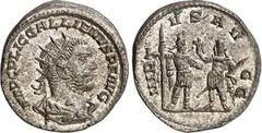 RÖMER RÖMISCHES KAISERREICH. GALLIENUS z.Z. Valerianus I. 253-260. Antoninian (256/260) 4,34g, Samosata. Büste mit Panzer, Paludamentum und Strahlenkrone n.r. IMP C P LIC GALLIENVS P F AVG / VIRT-VS A