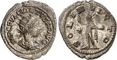 RÖMER RÖMISCHES KAISERREICH. QUIETUS 260-261. Bi-Antoninian 3,20g Samosata. Drapierte Panzerbüste mit Strahlenkrone n. r. IMP C FVL QVIETVS P F AVG / SOL INVICTO Sol steht nackt mit Strahlenkrone, Chl