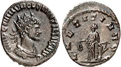 RÖMER RÖMISCHES KAISERREICH. QUINTILLUS 270. AE-Antoninian 3,39g, Siscia. Drap. Panzerbüste m. Strkr. n.r. IMP C M AVR CL QVINTILLVS AVG / LAETITIA AVG Laetitia steht n.l., hält Kranz und Anker. RIC 6