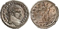 RÖMER RÖMISCHES KAISERREICH. Maximinus II. Daia, Caesar 305-309. Bi-Follis 27mm (306) 5,97g, Cyzikus, 3. Off. Kopf m. Lkr. n.r. GAL VAL MAXIMINVS NOB CAES / GENIO CAESARIS Genius steht n.l.; unten MKG