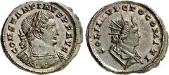RÖMER RÖMISCHES KAISERREICH. CONSTANTINUS I. der Große, Augustus 306(310)-337. AE-Follis 23/22mm (310/313) 5,03g, Trier. Büste mit Panzer und Lorbeerkranz n.r. CONSTANTINVS P F AVG / SOLI INVICTO COMI