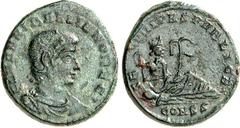 RÖMER RÖMISCHES KAISERREICH. Hanniballianus Rex 335-337. AE-Minutus 16/15mm 1,77g, Konstantinopel, 6. Off. Paludamentbüste n.r. FL HANNIBALLIANO REGI / SE-CVRITAS PVBLICA Flussgott Euphrates lagert mi