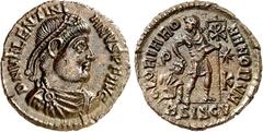 RÖMER RÖMISCHES KAISERREICH. VALENTINIANUS I. 364-375. AE-Centenionalis 18/19mm (367/375) 2,52g, Siscia. Büste mit Panzer, Paludamentum und Perlendiadem n.r. D N VALENTINI-ANVS P F AVG / GLORIA RO-MAN