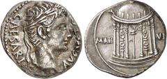 RÖMER RÖMISCHES KAISERREICH. AUGUSTUS 27 v. Chr. -14 n. Chr. Denar (18 v.Chr.) 3,76g, Colonia Patricia. CAESARI - AVGVSTO Kopf mit Lorbeerkranz n.r. / MAR - VLT Tempel des Mars Ultor; im Inneren Aquil