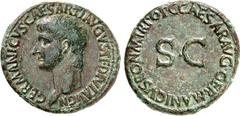 RÖMER RÖMISCHES KAISERREICH. Germanicus, Vater d. Caligula, Bruder d. Claudius 15 v. Chr. -19 n. Chr. AE-As, postum unter Caligula (37/38) 9,82g. Kopf n.l. GERMANICVS CAESAR TI AVGVST F DIVI AVG N / C