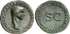 RÖMER RÖMISCHES KAISERREICH. Germanicus, Vater d. Caligula, Bruder d. Claudius 15 v. Chr. -19 n. Chr. AE-As, postum unter Claudius (50/54) 10,72g. Kopf n.r. GERMANICVS CAESAR TI AVG F DIVI AVG N / TI 