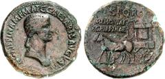 RÖMER RÖMISCHES KAISERREICH. Agrippina senior +33, z.Z. Caligula. AE-Sesterz (37/41) 25,56g. Büste in Palla n.r. AGRIPPINA M F MAT C CAESARIS AVGVSTI / Carpentum mit Maultiergespann n.l.; oben S P Q R