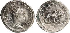 RÖMER RÖMISCHES KAISERREICH. PHILIPPUS I. Arabs 244-249. Antoninian (248) 4,21g, 1. Off. Paludamentbüste m. Strkr. n.r. IMP PHILIPPVS AVG / SAECVLARES AVGG Löwe schreitet n.r.; unten I. RIC 12, C. 173