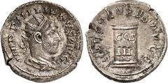 RÖMER RÖMISCHES KAISERREICH. PHILIPPUS I. Arabs 244-249. Antoninian (248/249) 4,52g, Rom. Paludamentbüste m. Strkr. n.r. IMP PHILIPPVS AVG / SAECVLARES AVGG Stele mit COS - III. RIC 24c, C. 193. . vz-