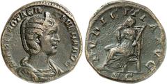 RÖMER RÖMISCHES KAISERREICH. Otacilia Severa, Gemahlin des Philippus I. 244-249. AE-Sesterz (245) 20,00g. Pallabüste m. Diadem n.r. MARCIA OTACIL - SEVERA AVG / PVDICITIA AVG - S C Pudicitia thront n.