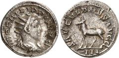 RÖMER RÖMISCHES KAISERREICH. PHILIPPUS II., Augustus 247-249. Antoninian (248) 3,95g, 3. Off. Paludamentbüste m. Strkr. n.r. IMP PHILIPPVS AVG / SAECVLARES AVGG Elchkuh steht n.l.; unten III. RIC 224,