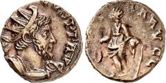 RÖMER RÖMISCHES KAISERREICH. TETRICUS I. 271-274. AE-Antoninian (273/274) 2,69g, Trier. Panzerbüste m. Strkr. n.r. [IMP TETRI]CVS P F AVG / [LAETIT]-IA AVGG Laetitia steht n.l. Elmer 787, Schulzki 6b,