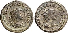 RÖMER RÖMISCHES KAISERREICH. AURELIANUS mit Vabalathus, Dux 271-272. Bi-Antoninian 3,38g, Antiochia, 5. Off. VABALATHVS V C R IM D R Palliumbüste d. Vabalathus m. Lkr. n.r. / Panzerbüste m. Strkr. n.r