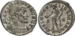 RÖMER RÖMISCHES KAISERREICH. Maximianus II. Galerius Caesar 293-305. Bi-Follis 27/26mm (303/305) 8,99g, Trier, 1. Off. Panzerbüste m. Lkr. n.r. MAXIMIANVS NOBIL C / GENIO POPV-LI ROMANI Genius steht n
