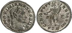 RÖMER RÖMISCHES KAISERREICH. Maximianus II. Galerius Caesar 293-305. Bi-Follis 26/28mm (303/305) 8,08g, Trier, 1. Off. Paludamentbüste m. Lkr. n.r. MAXIMIANVS NOBIL C / GENIO POPV-LI ROMANI Genius ste