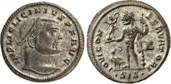 RÖMER RÖMISCHES KAISERREICH. LICINIUS I. 308-324. Bi-Follis 24mm (315/316) 4,11g, Siscia, 2. Off. Kopf m. Lkr. n.r. IMP LIC LICINIVS P F AVG / IOVI CON-SERVATORI Iupiter steht n.l.; l. Adler; r. B, un