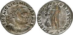 RÖMER RÖMISCHES KAISERREICH. LICINIUS I. 308-324. AE-Follis 23,5/23mm (312/313) 3,17g, Thessalonica, 4. Off. Paludamentbüste m. Lkr. n.r. IMP LIC LICINIVS P F AVG / IOVI CONSERVATORI AVGG NN Iupiter s