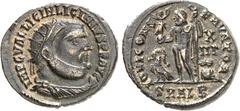 RÖMER RÖMISCHES KAISERREICH. LICINIUS I. 308-324. AE-Follis 18/20mm (324) 3,29g, Alexandria, 2. Off. Paludamentbüste m. Strkr. n.r. IMP C VAL LICIN LICINIVS P F AVG / IOVI CONS-ERVATORI Iupiter steht 