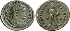 RÖMER RÖMISCHES KAISERREICH. CONSTANTINUS I. der Große, Augustus 306(310)-337. AE-Follis 22/23,5mm (310) 4,80g, London. Panzerbüste m. Lkr. n.r. IMP CONSTANTINVS P F AVG / SOLI INVI-CTO COMITI Sol ste