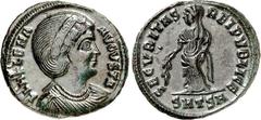 RÖMER RÖMISCHES KAISERREICH. Helena (Hl.), Mutter von Constantinus I. +329. AE-Follis 18/19mm (326/328) 2,46g, Thessalonica, 2. Offizin. Büste in Palla mit Diadem n.r. FL HELENA - AVGVSTA / SECVRITAS 