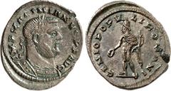 RÖMER RÖMISCHES KAISERREICH. MAXIMIANUS I. Herculius, 285-308,310. AE-Follis 28/26mm (300/303) 9,50g, London. (Schmale) Panzerbüste m. Lkr. n.r. IMP MAXIMIANVS P F AVG / GENIO POPV-LI ROMANI Genius st