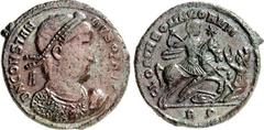 RÖMER RÖMISCHES KAISERREICH. CONSTANTIUS II. Augustus 337-361. AE-Maiorina 24mm (1./5.350) 5,08g, Rom, 1. Off. Paludamentbüste m. Perlendiadem n.r.; l. A; D N CONSTAN-TIVS P F AVG / GLORIA ROMANORVM K