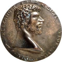 MEDAILLEN KUNSTMEDAILLEN. RENAISSANCE. SANGALLO, Francesco da *1494 +1576. Medaille o.J. (1570) Alessandro de'Medici, *1510 +1537, Herzog von Florenz, Vater von Cosimo I., 1537 Herzog, 1569 Großherzog