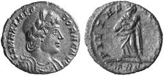 THE BRITISH EMPIRE For THEODORA, † AD 337, step-grandmother of all the sons of Constantine I No.: 328 Schätzpreis - Estimation CHF 400.- Nummus, AD 337-340; Treveri; 1.44 g. Obv. FL MAX THEO-DORAE AVG