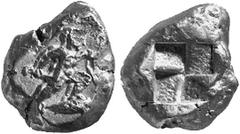 ELEKTRONMüNZEN AUS KLEINASIEN Eine süddeutsche Spezialsammlung MYSIEN No.: 86 Schätzpreis - Estimation EUR 3300,- Elektron-Stater, 450-430. Die beiden Tyrrannenmörder Harmodios und Aristogeiton in Aus