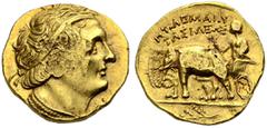 GRIECHISCHE MÜNZEN ÄGYPTEN. KÖNIGREICH DER PTOLEMAIER. Ptolemaios I. Soter, 305-283 v. Chr. Goldstater, 305-300 v. Chr. Alexandria. Kopf des Ptolemaios I. mit Diadem n. r. Rv. ΠΤΟΛΕΜΑΙΟΥ ΒΑΣΙΛΕΩΣ Der 