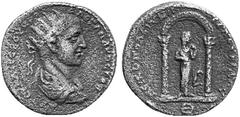 ARCHITEKTURDARSTELLUNGEN AUF ANTIKEN MüNZEN GRIECHISCHE MüNZEN SYRIEN No.: 159 Schätzpreis - Estimation EUR 150.- NIKOPOLIS BEI ISSOS. Severus Alexander, 222-235. Bronze. Drap., gep. Büste mit Strkr. 