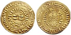 COINS OF THE CRUSADER STATES AND SUCCESSORS CRUSADER IMITATIONS OF ARABIC COINS. KINGDOM OF JERUSALEM. Imitative Gold Coinage with the Fineness of 2/3, Mint: Accon. Imitation of a Fatimid dinar. A fif