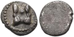 Collection Sans Pareille: Highly Important Collection of Greek Fractions CILICIA. Uncertain mint, but perhaps Mallos. Circa 400-350 BC. Tetartemorion (Silver, 6 mm, 0.14 g). Astragalus within a border
