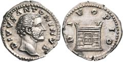 Roman Imperial & Provincial Divus Antoninus Pius, died 161. Denarius (Silver, 19 mm, 3.42 g, 6 h), struck under Marcus Aurelius and Lucius Verus, Rome, 162. DIVVS ANTONINVS Bare head of the deified An